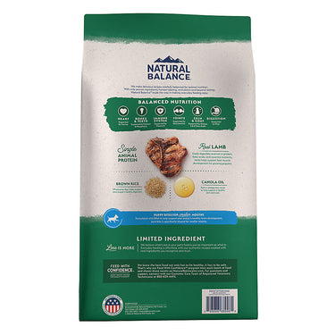 Natural Balance Limited Ingredient Diet Puppy Dry Dog Food - Lamb & Brown Rice